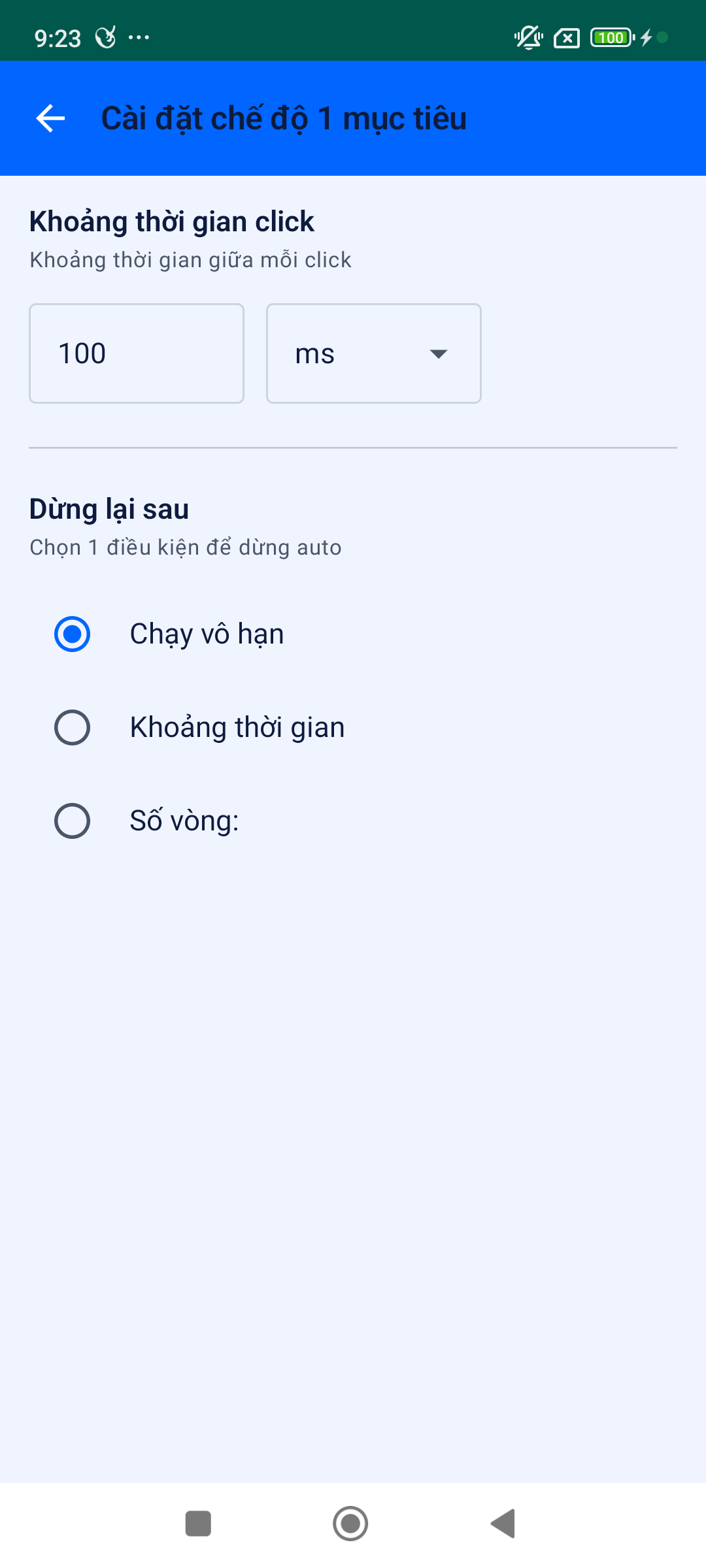 Cài đặt 1 mục tiêu